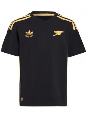 Arsenal pre-match training jersey soccer uniform men's black football kit tops sport shirt 2024-2025